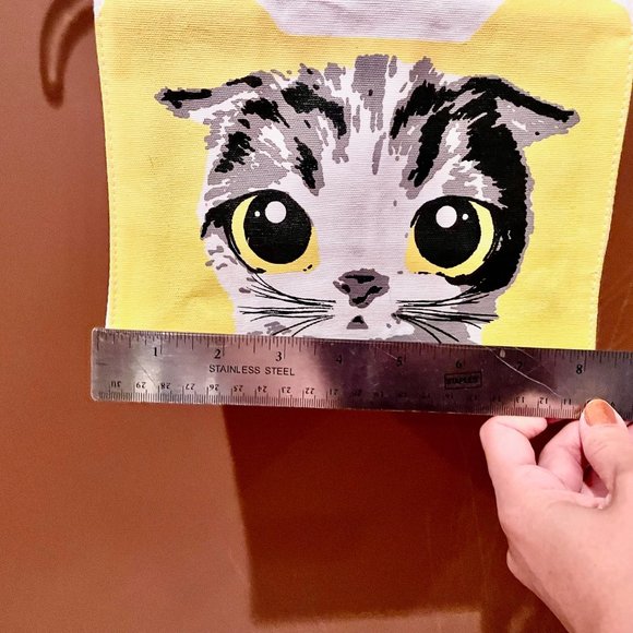 Meow Small Tote Canvas Bag Love the Cats Very Cute! - Picture 6 of 11